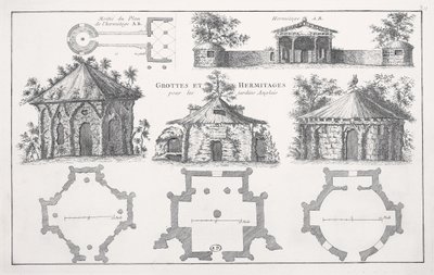 تصميمات للكهوف والنساك في الحدائق الإنجليزية بواسطة جان نيكولاس لو روج